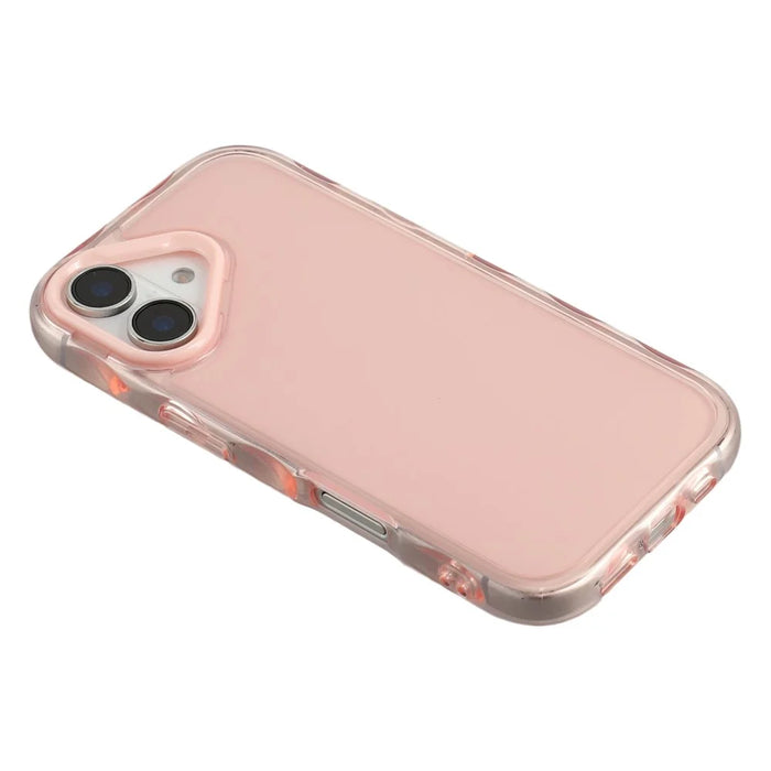 For iPhone 16 Plus Case Inner Wave Pattern TPU + Acrylic Phone Cover - Pink - 6