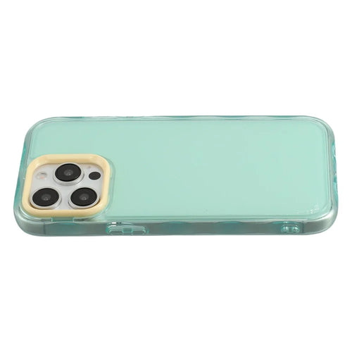 For iPhone 14 Pro Case Inner Wave Pattern TPU + Acrylic Phone Cover - Green - 1