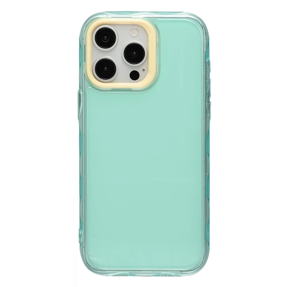 For iPhone 14 Pro Case Inner Wave Pattern TPU + Acrylic Phone Cover - Green - 3