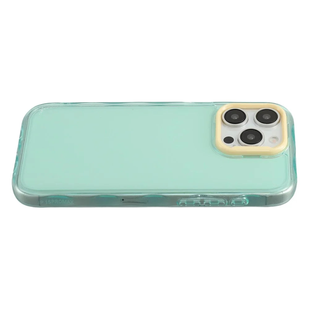 For iPhone 14 Pro Case Inner Wave Pattern TPU + Acrylic Phone Cover - Green - 4