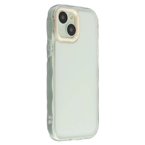 For iPhone 13 Case Inner Wave Pattern TPU + Acrylic Phone Cover - Beige - 1