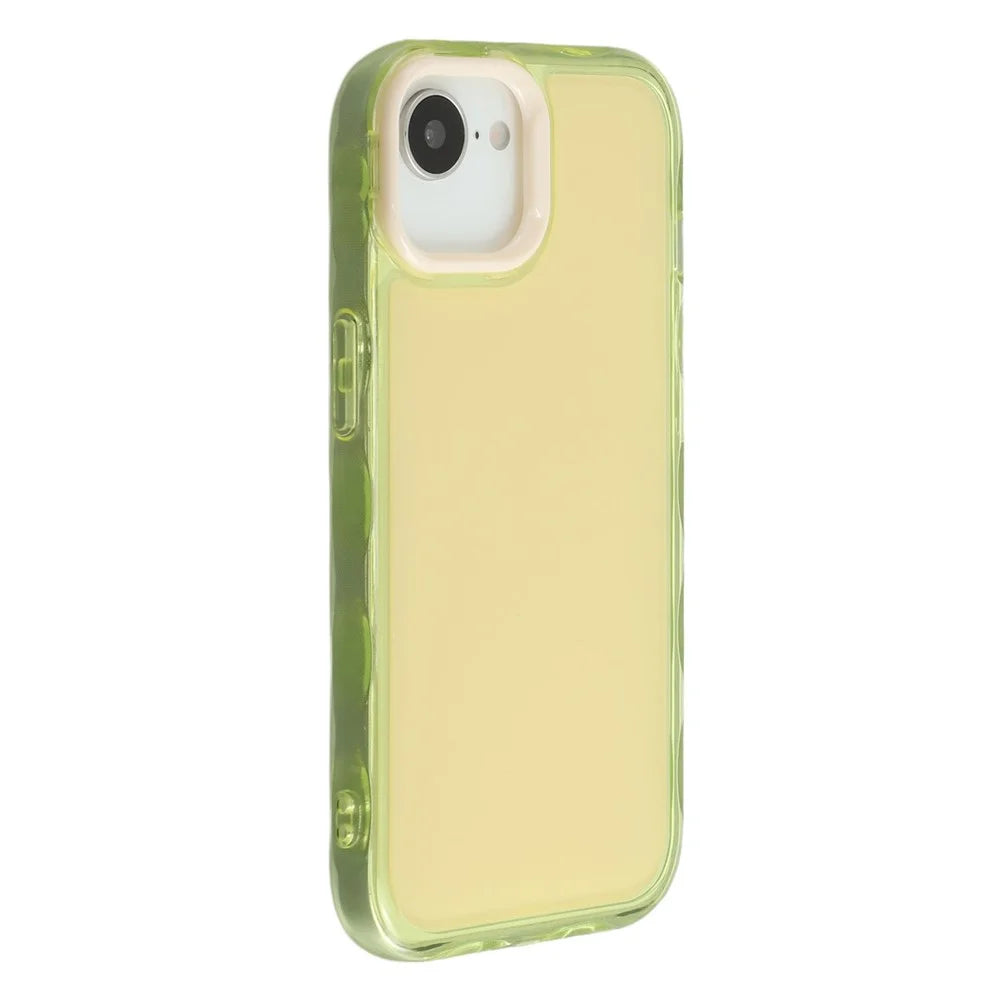 For iPhone 17e / 16e Case Inner Wave Pattern TPU + Acrylic Phone Cover - Yellow - 1
