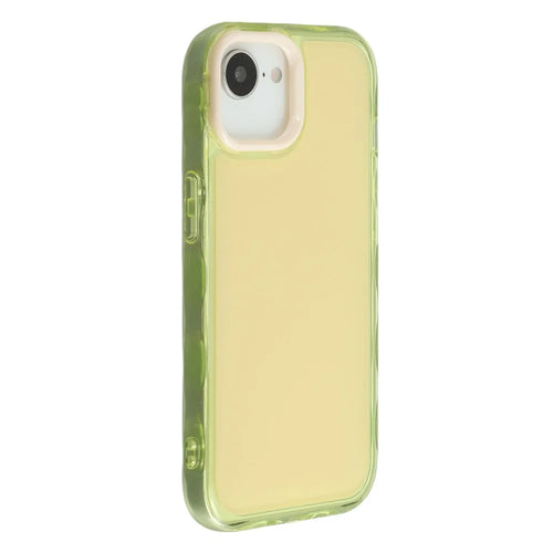 For iPhone 17e / 16e Case Inner Wave Pattern TPU + Acrylic Phone Cover - Yellow - 1