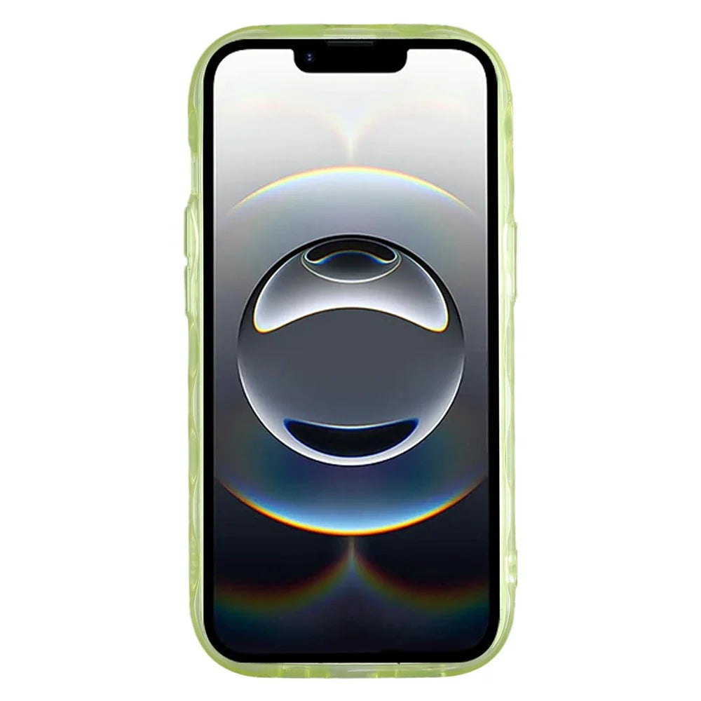 For iPhone 17e / 16e Case Inner Wave Pattern TPU + Acrylic Phone Cover - Yellow - 2