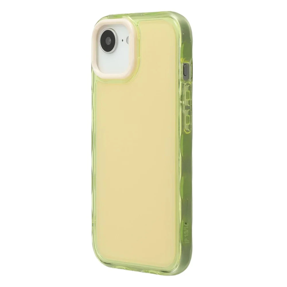 For iPhone 17e / 16e Case Inner Wave Pattern TPU + Acrylic Phone Cover - Yellow - 4