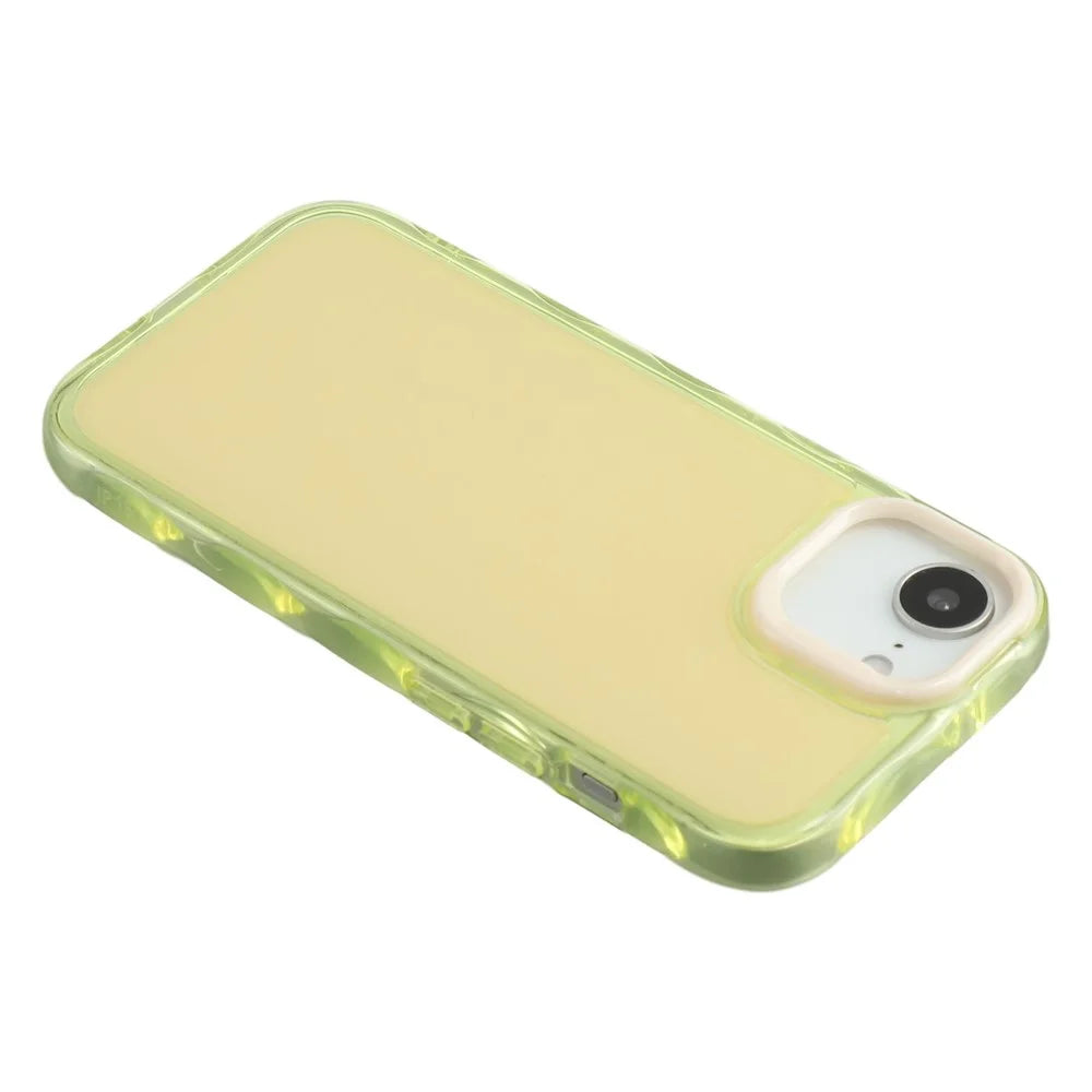 For iPhone 17e / 16e Case Inner Wave Pattern TPU + Acrylic Phone Cover - Yellow - 5
