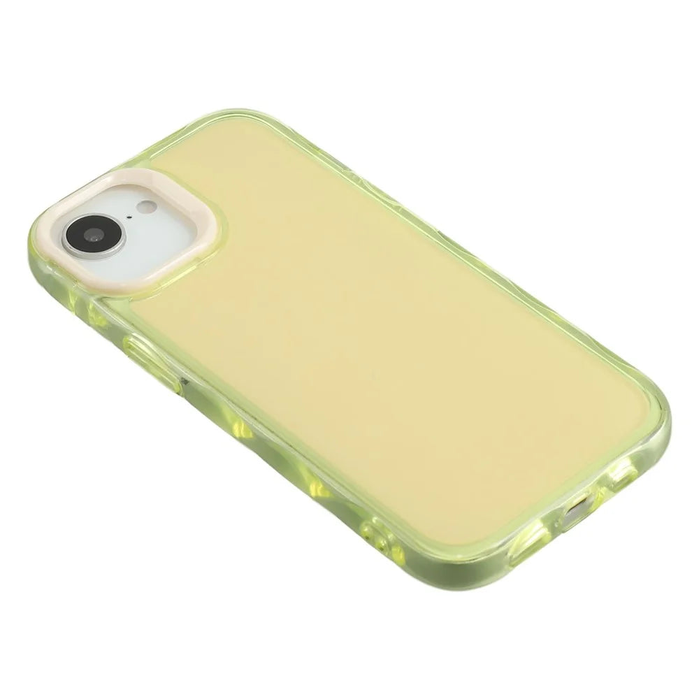 For iPhone 17e / 16e Case Inner Wave Pattern TPU + Acrylic Phone Cover - Yellow - 6