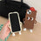 For iPhone 15 Silicone Case Cute Design Shockproof Phone Back Cover - Light Toast - 6