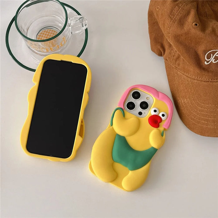 For iPhone 16 Pro Silicone Case Cute Chicken Design Shockproof Phone Back Cover - 7