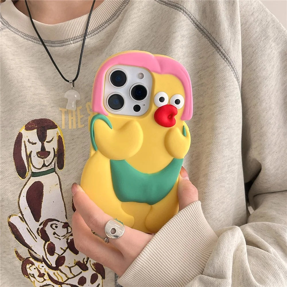 For iPhone 15 Pro Silicone Case Cute Chicken Design Shockproof Phone Back Cover - 2