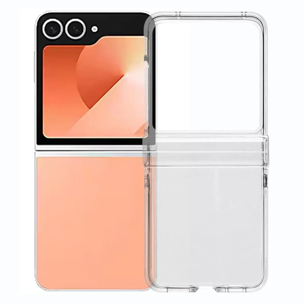 For Samsung Galaxy Z Flip7 5G Shockproof Case Crystal Clear PC Phone Shell 3-Piece Design Phone Cover - 1