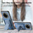 For Realme 14 Pro 5G Case with Card Holder Kickstand Fiber Pattern Leather Back Cover - Blue - 5