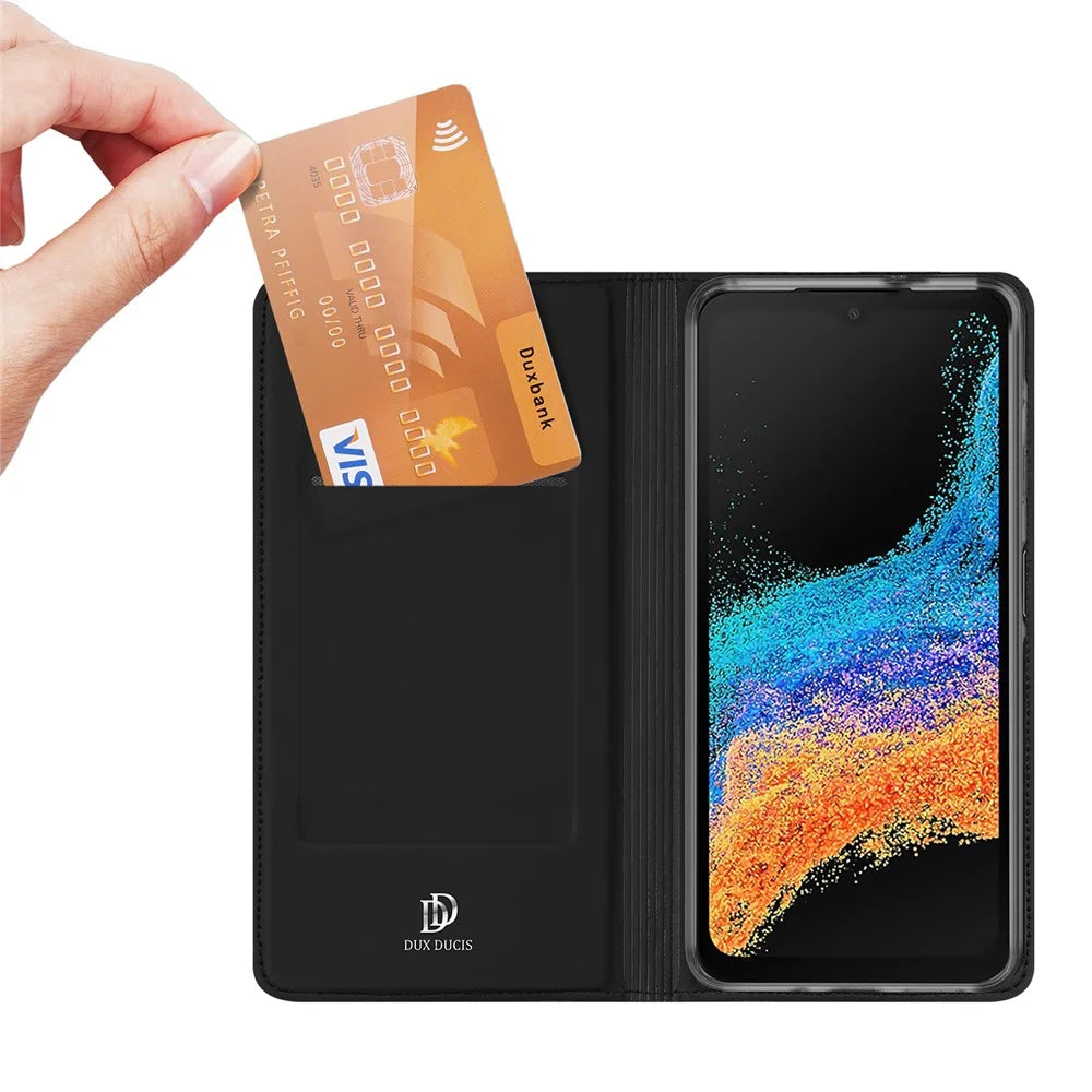 DUX DUCIS For Samsung Galaxy XCover7 Pro Case  Skin Pro Series Leather Stand Cover Card Holder - Black - 2