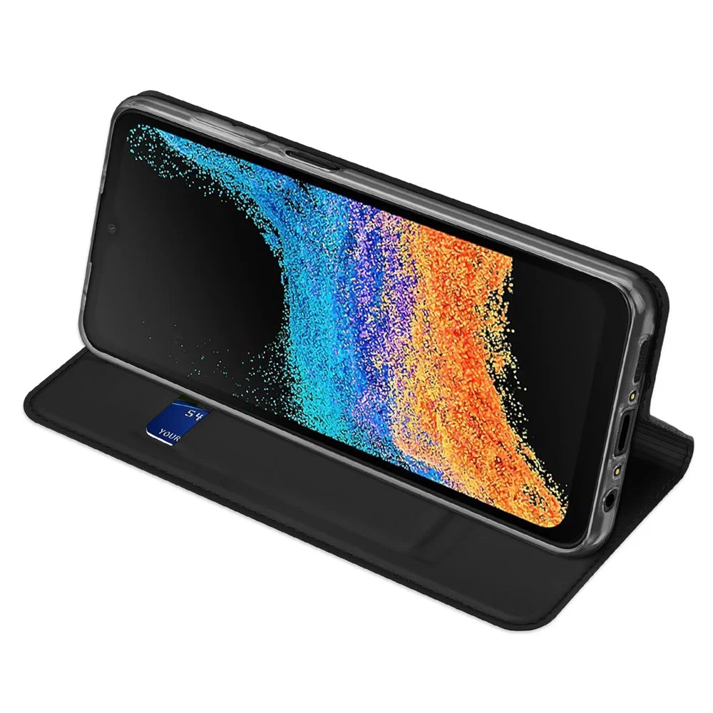 DUX DUCIS For Samsung Galaxy XCover7 Pro Case  Skin Pro Series Leather Stand Cover Card Holder - Black - 5