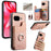 For Google Pixel 9a Case with Card Holder Kickstand Leather + TPU + PC Phone Cover - Pink - 1