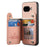 For Google Pixel 9a Case with Card Holder Kickstand Leather + TPU + PC Phone Cover - Pink - 4