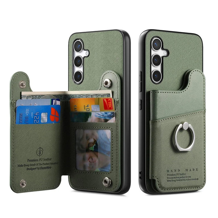 For Samsung Galaxy A36 5G Case with Card Holder Kickstand Leather + TPU + PC Phone Cover - Green - 2