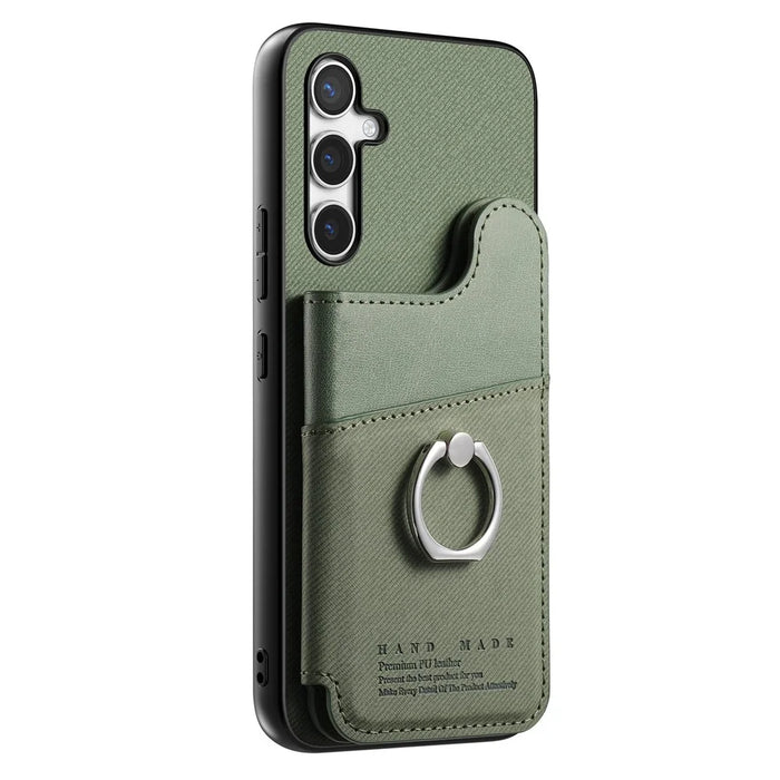 For Samsung Galaxy A36 5G Case with Card Holder Kickstand Leather + TPU + PC Phone Cover - Green - 3