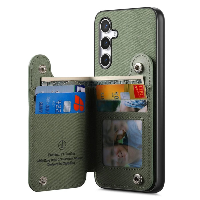 For Samsung Galaxy A36 5G Case with Card Holder Kickstand Leather + TPU + PC Phone Cover - Green - 4