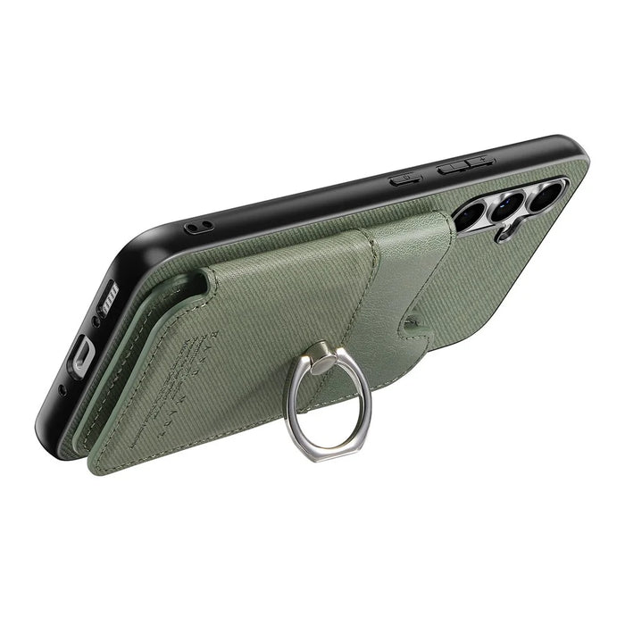 For Samsung Galaxy A36 5G Case with Card Holder Kickstand Leather + TPU + PC Phone Cover - Green - 5