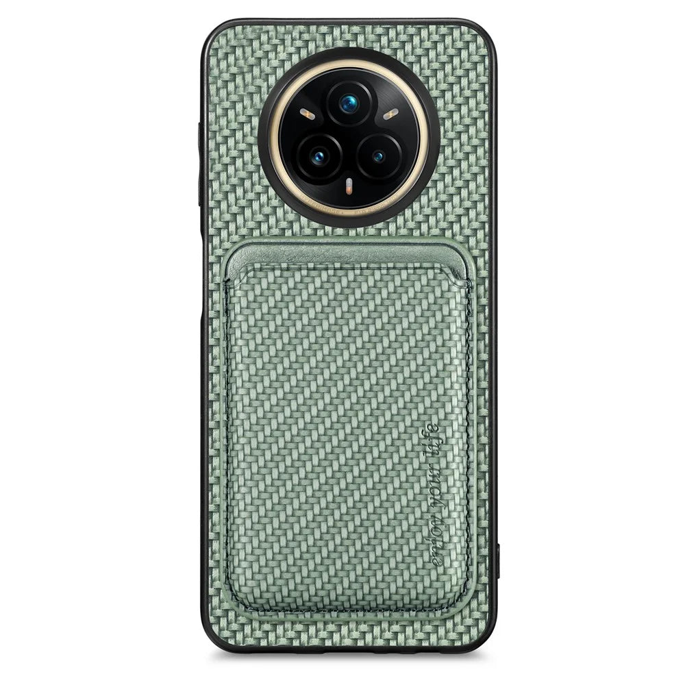 For Realme 14 Pro 5G Case Magnetic Detachable Card Holder Phone Back Cover - Green - 1