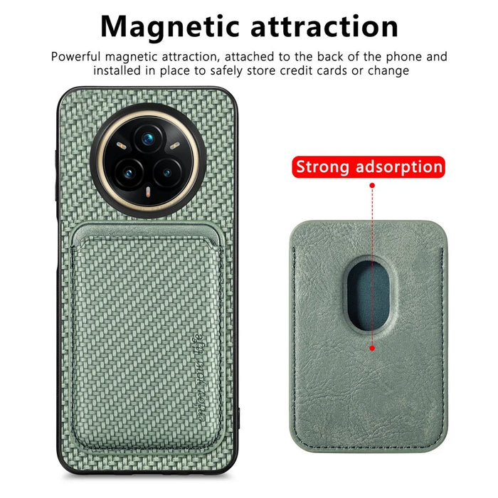 For Realme 14 Pro 5G Case Magnetic Detachable Card Holder Phone Back Cover - Green - 2