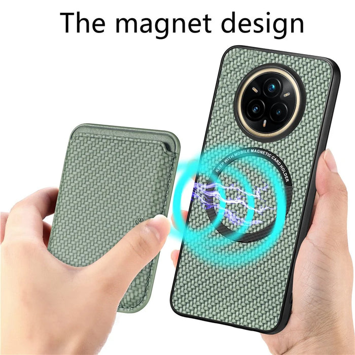 For Realme 14 Pro 5G Case Magnetic Detachable Card Holder Phone Back Cover - Green - 3
