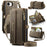 CASEME For iPhone 17e / 16e Case  C39 RFID Blocking Zipper Wallet Stand Leather Cover with Strap - Brown - 1