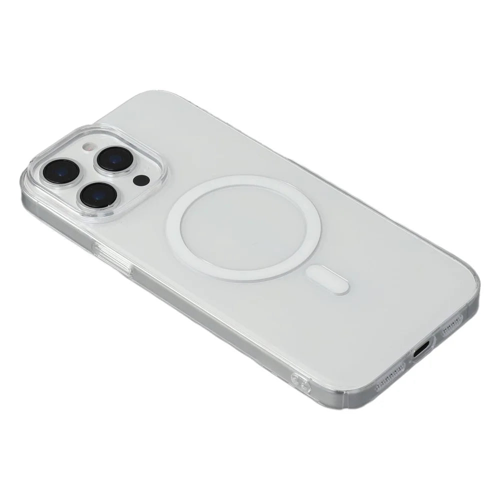 JAUCASE For iPhone 15 Pro Max Crystal Clear Case Compatible with MagSafe Hard PC Phone Back Cover - 3