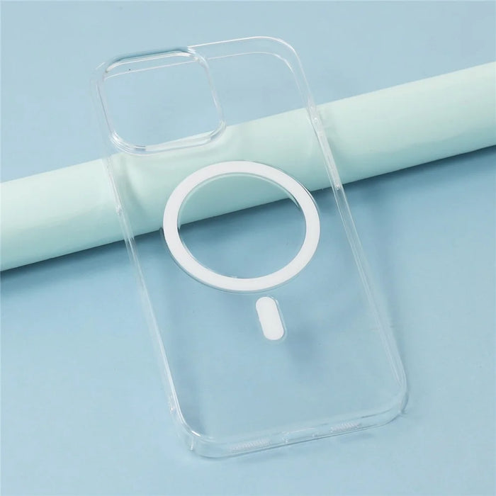 JAUCASE For iPhone 15 Pro Crystal Clear Case Compatible with MagSafe Hard PC Phone Back Cover - 5