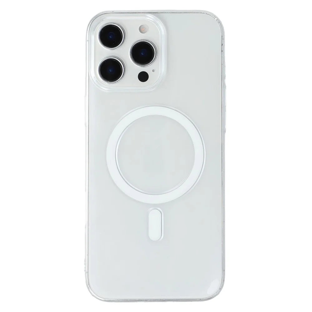 JAUCASE For iPhone 16 Pro Crystal Clear Case Compatible with MagSafe Hard PC Phone Back Cover - 1