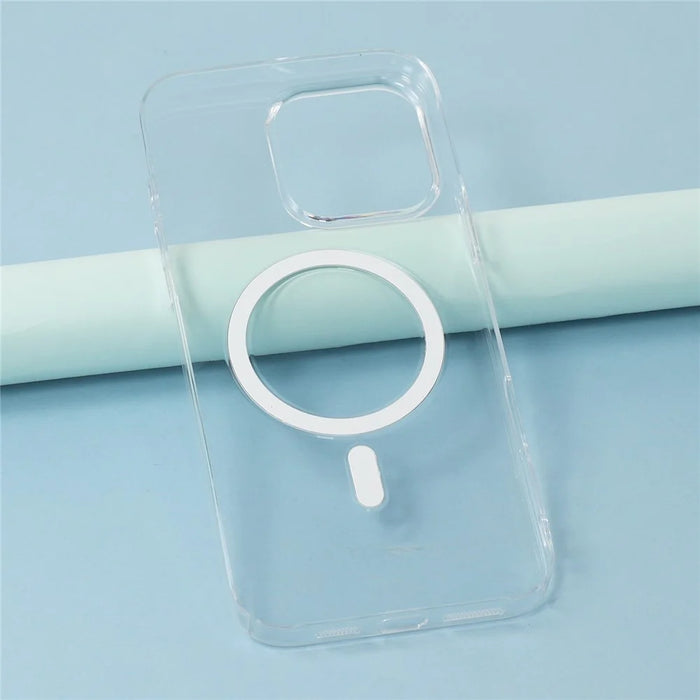JAUCASE For iPhone 16 Pro Crystal Clear Case Compatible with MagSafe Hard PC Phone Back Cover - 6