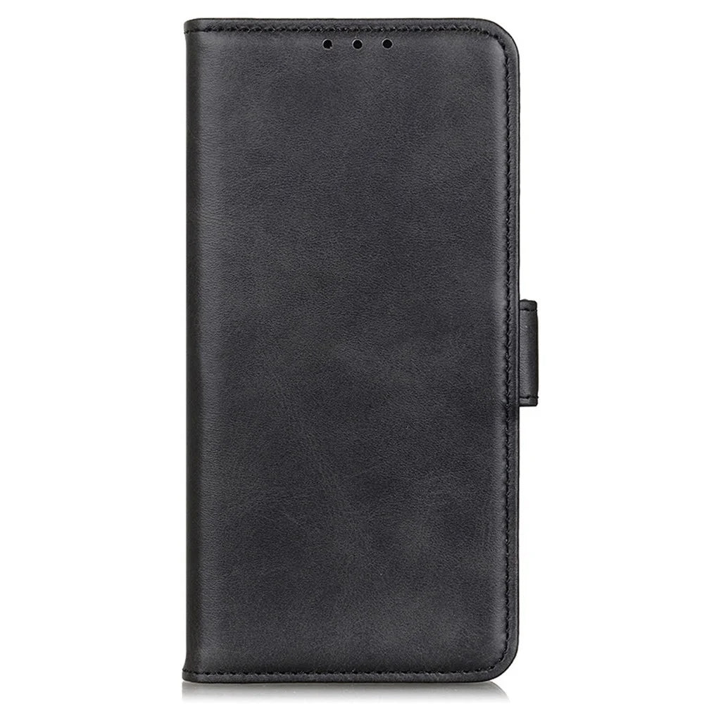 Cowhide Texture PU Leather Case for Samsung Galaxy S23 Ultra, Foldable Stand Dual Magnetic Clasp Phone Wallet Cover - Black - 6