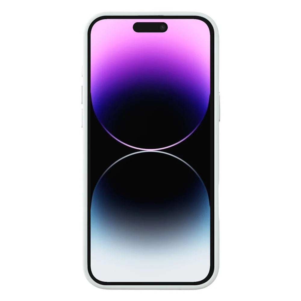 JAUCASE For iPhone 14 Pro Max Magnetic Case Rhinestone Decor Lens Frame TPU + PC Phone Back Cover - White - 2