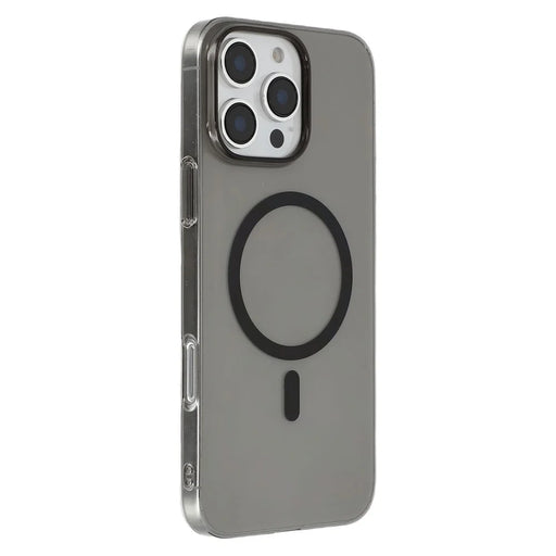 JAUCASE For iPhone 16 Pro Magnetic Case Hard PC Clear Back Phone Cover - Transparent Black - 1