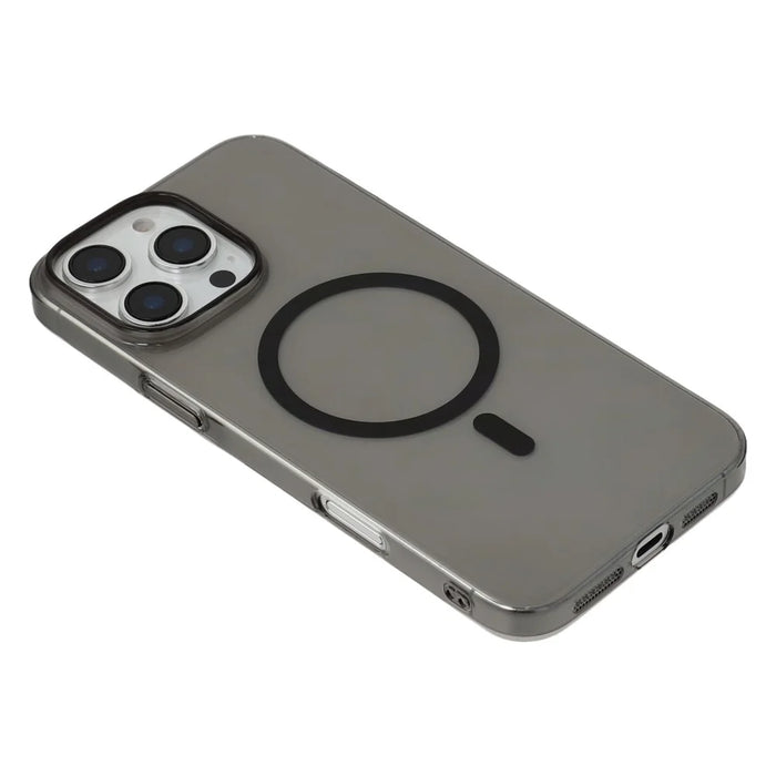 JAUCASE For iPhone 16 Pro Magnetic Case Hard PC Clear Back Phone Cover - Transparent Black - 5