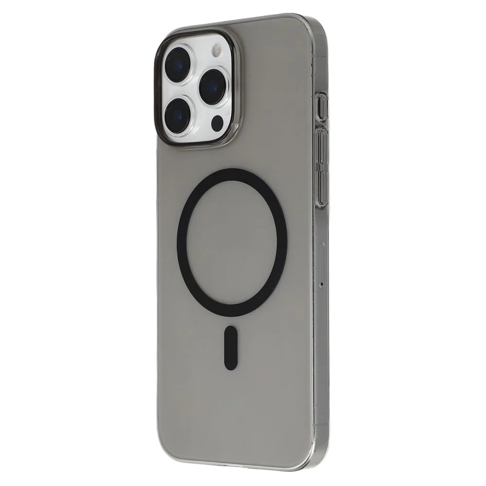 JAUCASE For iPhone 16 Pro Max Magnetic Case Hard PC Clear Back Phone Cover - Transparent Black - 4