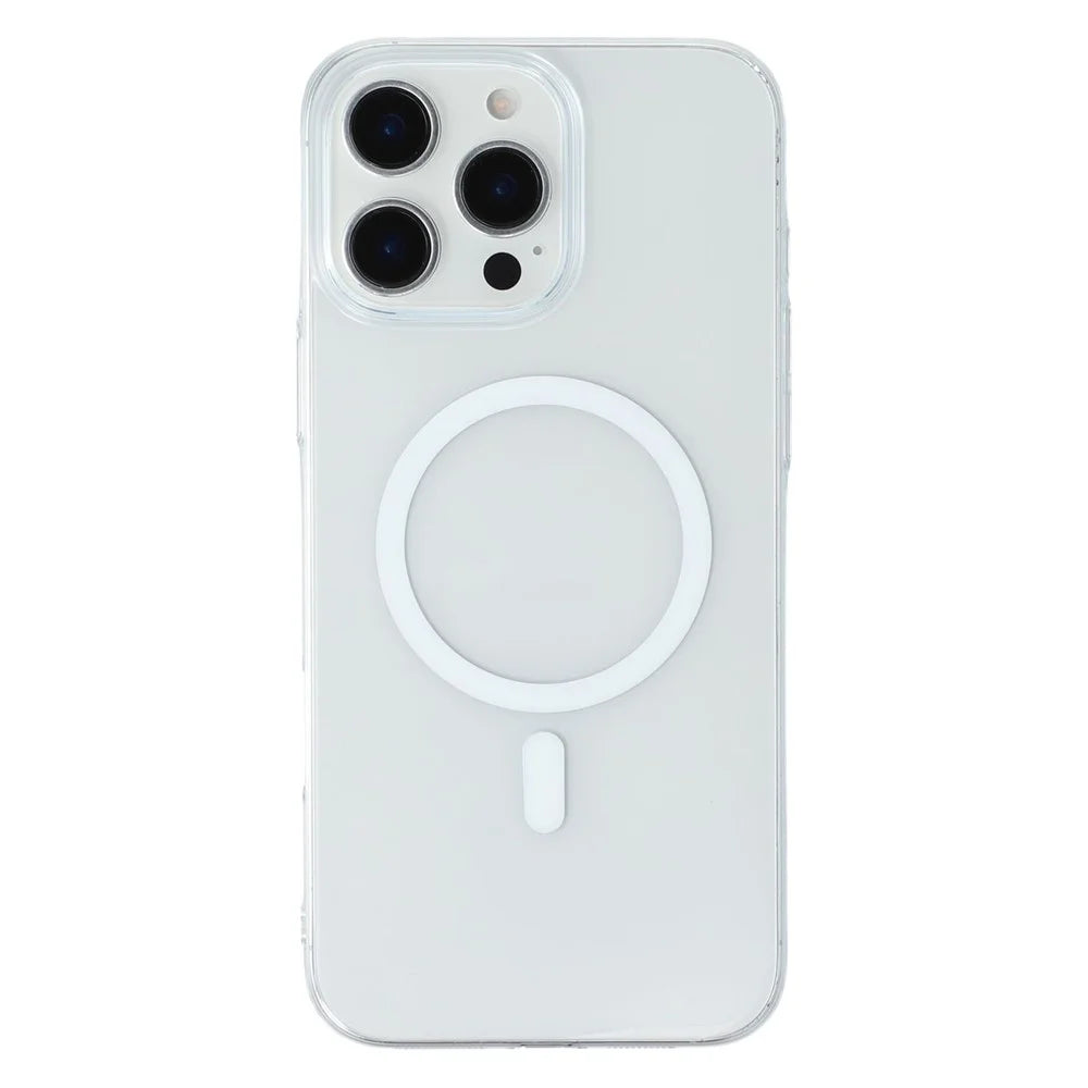 JAUCASE For iPhone 15 Pro Max Magnetic Case Hard PC Clear Back Phone Cover - Transparent - 1
