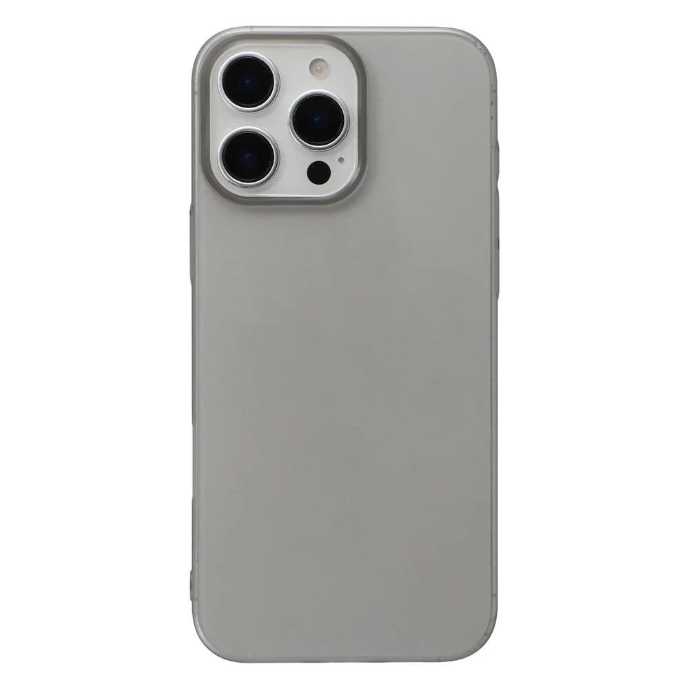JAUCASE For iPhone 14 Pro Max Case Matte Clear Hard PC Phone Back Cover - Transparent Black - 1