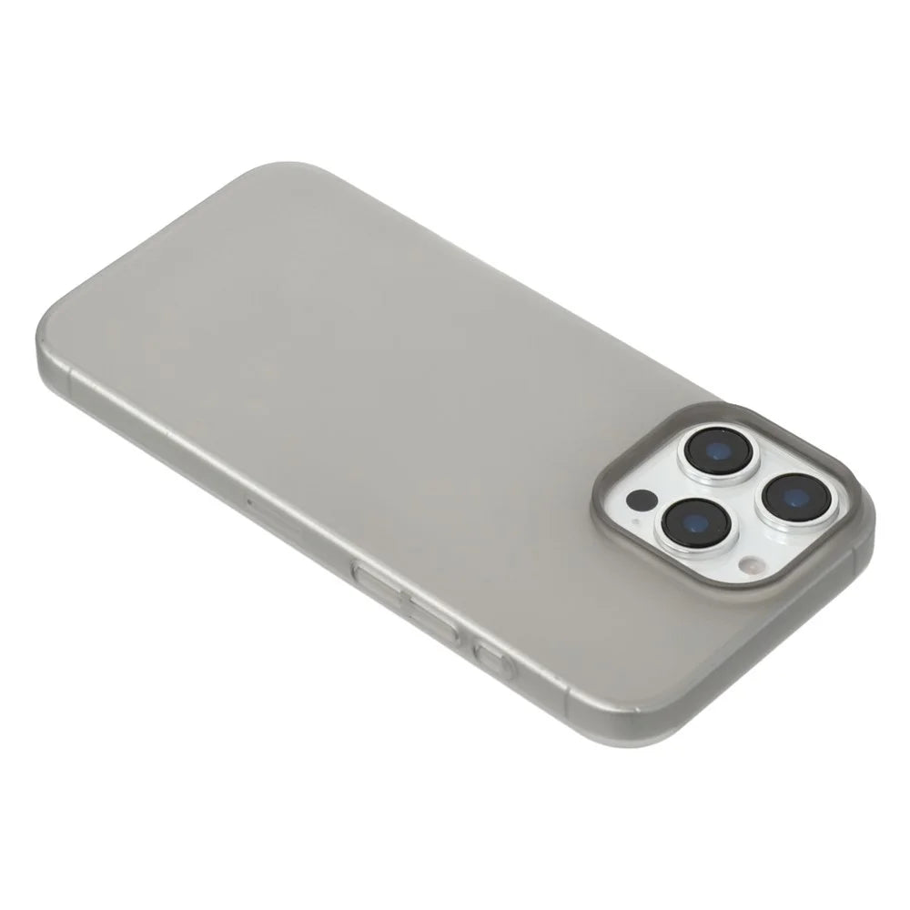 JAUCASE For iPhone 15 Pro Max Case Matte Clear Hard PC Phone Back Cover - Transparent Black - 4