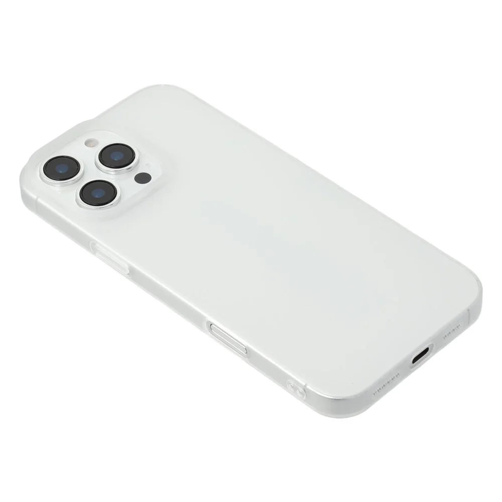 JAUCASE For iPhone 16 Pro Max Case Matte Clear Hard PC Phone Back Cover - Transparent - 5