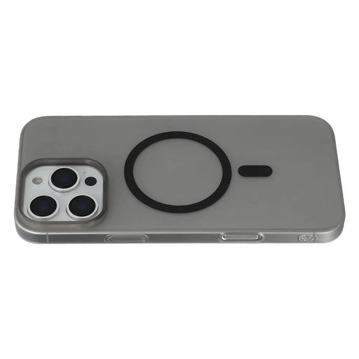 JAUCASE For iPhone 16 Pro Magnetic Case Matte Clear Hard PC Phone Back Cover - Black - 1