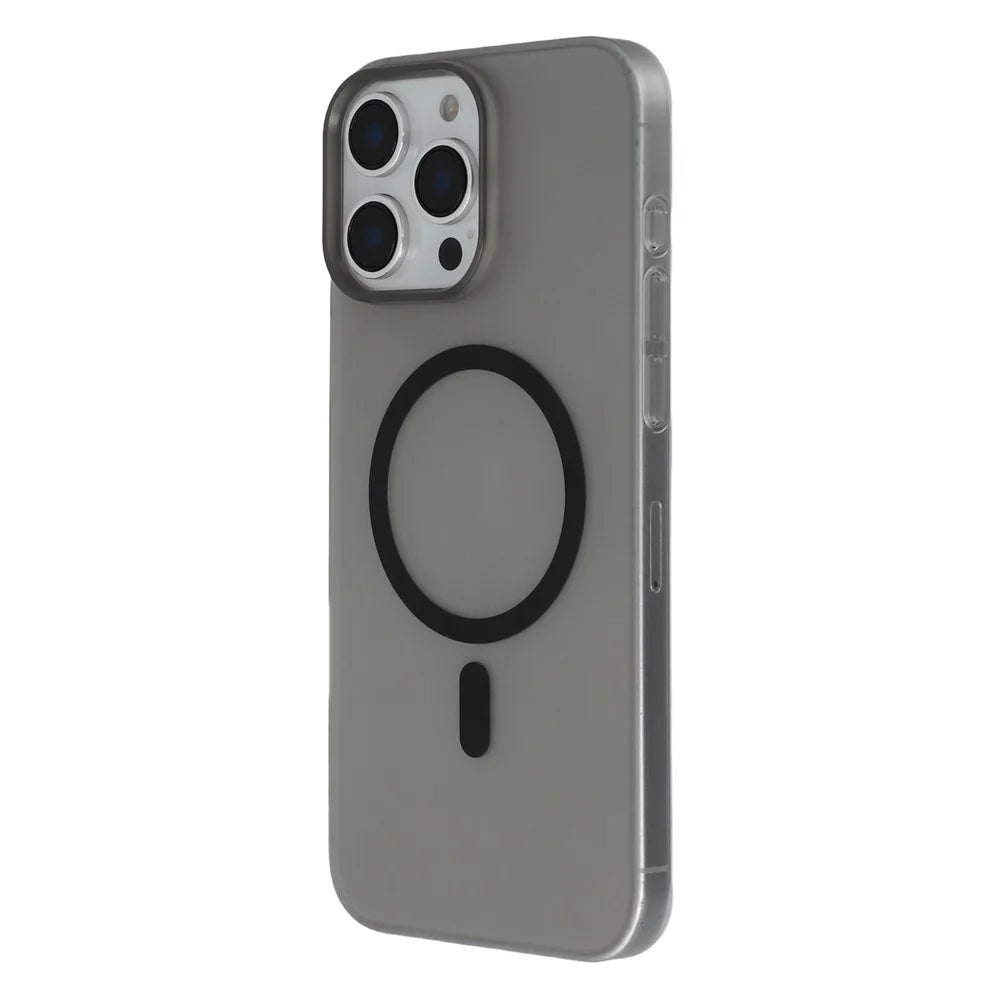 JAUCASE For iPhone 16 Pro Magnetic Case Matte Clear Hard PC Phone Back Cover - Black - 4