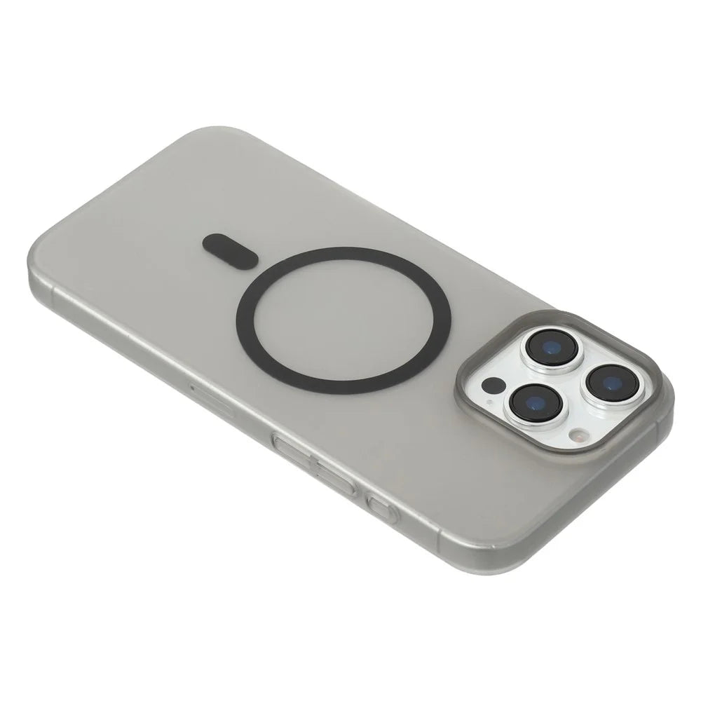JAUCASE For iPhone 16 Pro Magnetic Case Matte Clear Hard PC Phone Back Cover - Black - 5