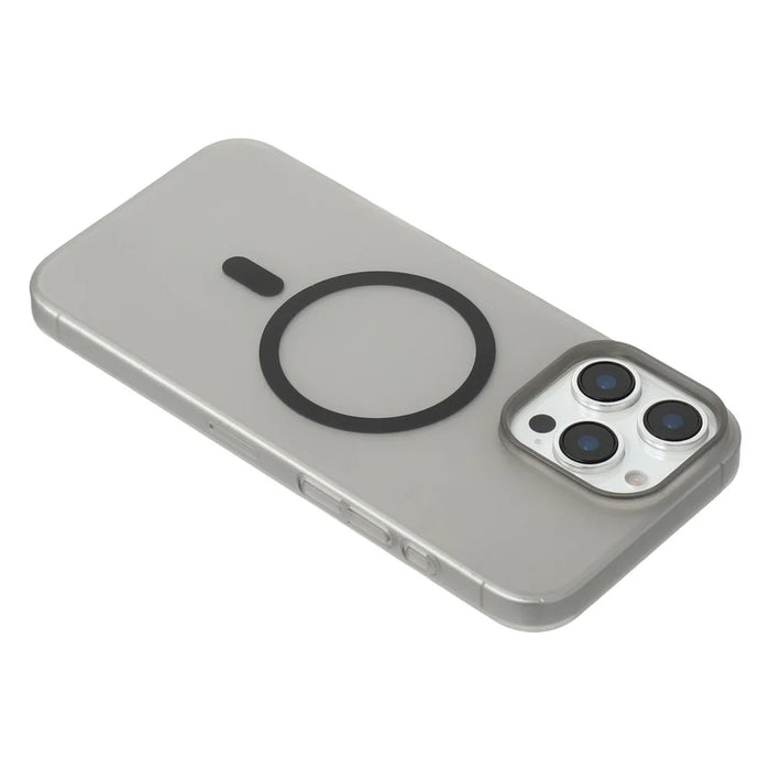 JAUCASE For iPhone 16 Pro Magnetic Case Matte Clear Hard PC Phone Back Cover - Black - 5