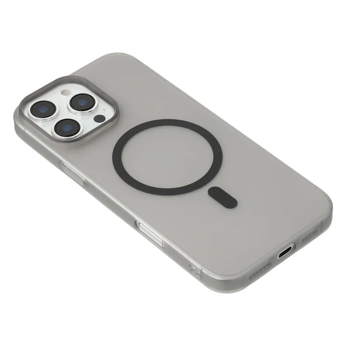 JAUCASE For iPhone 16 Pro Magnetic Case Matte Clear Hard PC Phone Back Cover - Black - 6