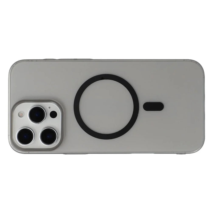 JAUCASE For iPhone 16 Pro Max Magnetic Case Matte Clear Hard PC Phone Back Cover - Black - 3