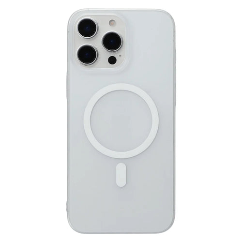 JAUCASE For iPhone 15 Pro Magnetic Case Matte Clear Hard PC Phone Back Cover - White - 1