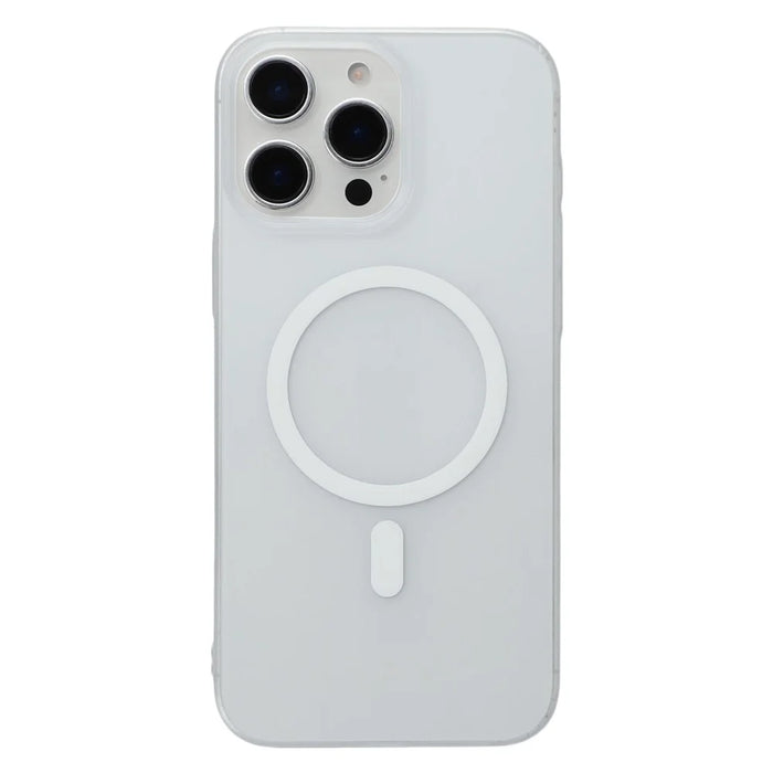JAUCASE For iPhone 15 Pro Magnetic Case Matte Clear Hard PC Phone Back Cover - White - 1