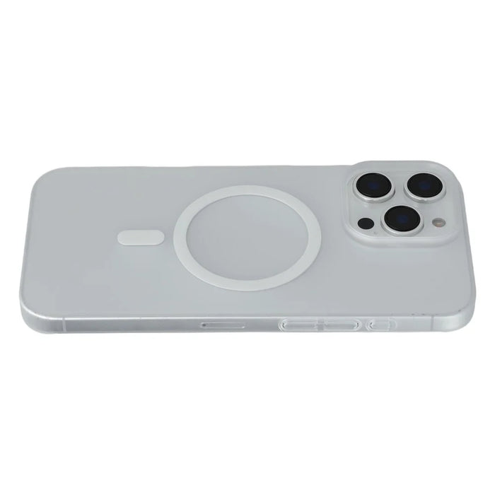 JAUCASE For iPhone 15 Pro Magnetic Case Matte Clear Hard PC Phone Back Cover - White - 3